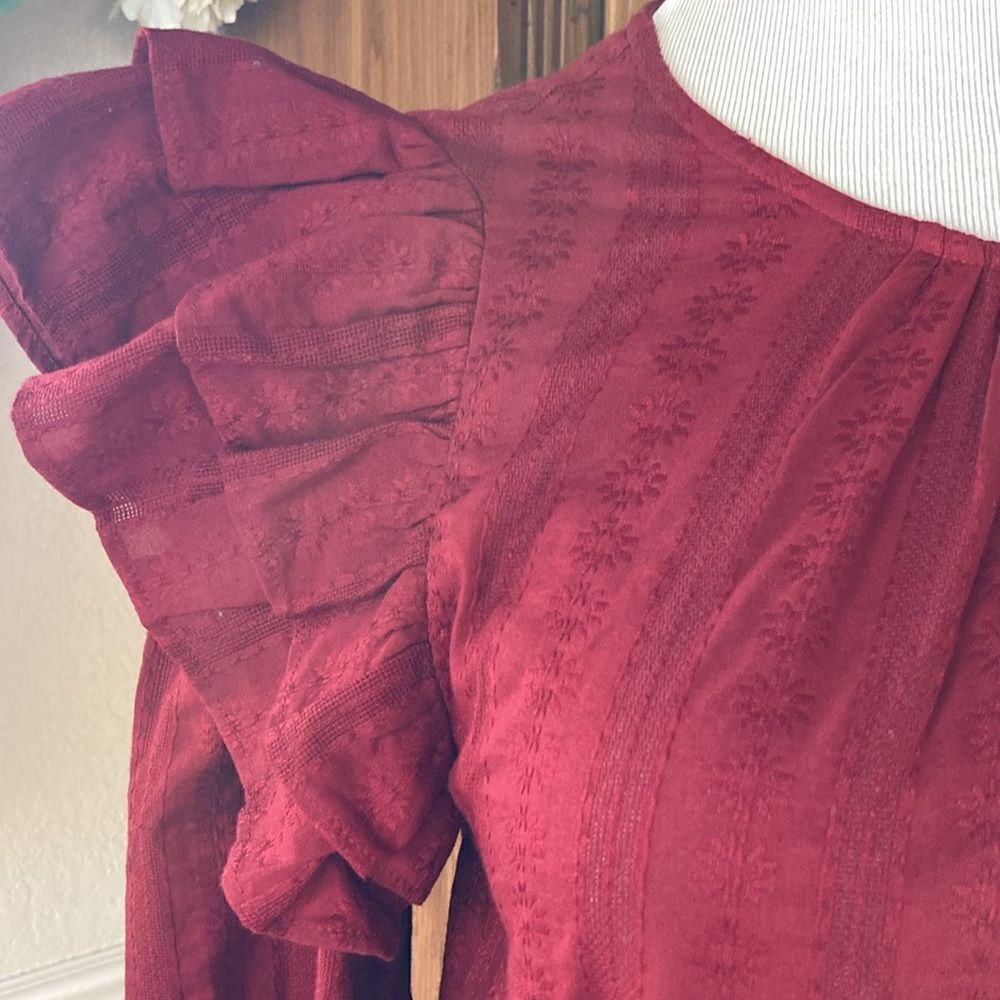 Universal Thread Double Ruffle Puff 3/4 Puff Slee… - image 3